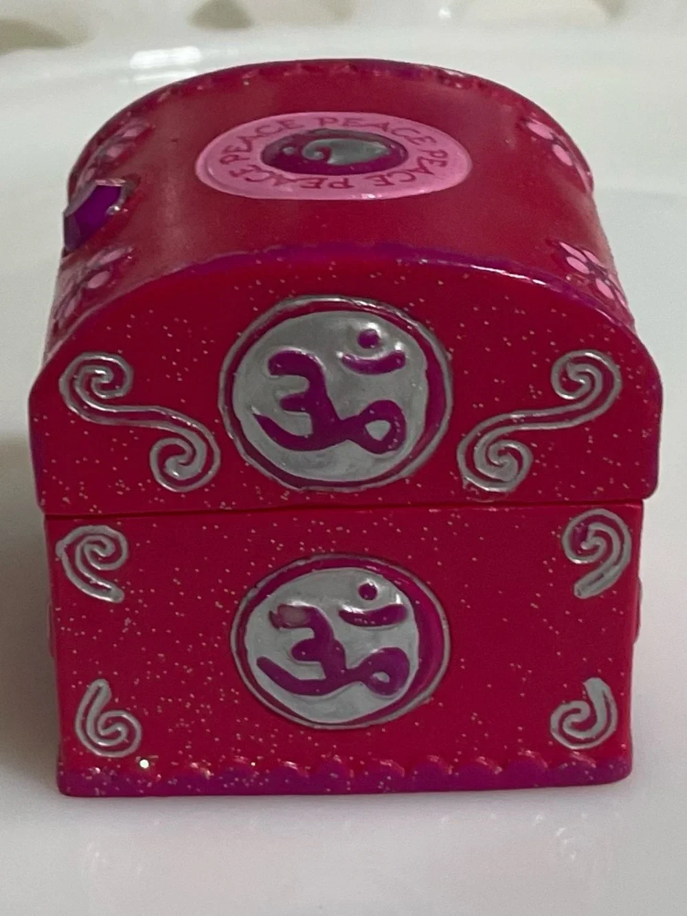 Vintage 2000 Claire’s PinkTreasure Chest Trinket Box Peace Tranquility Y2K